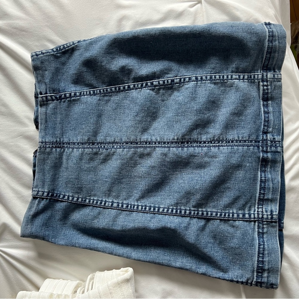 Free people denim mini skirt